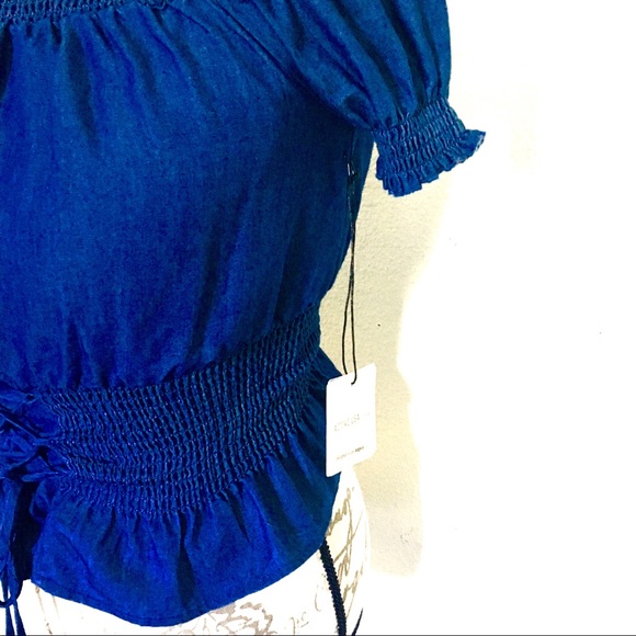 **HAUTE ROUCHING DENIM TOP** - Picture 4 of 5